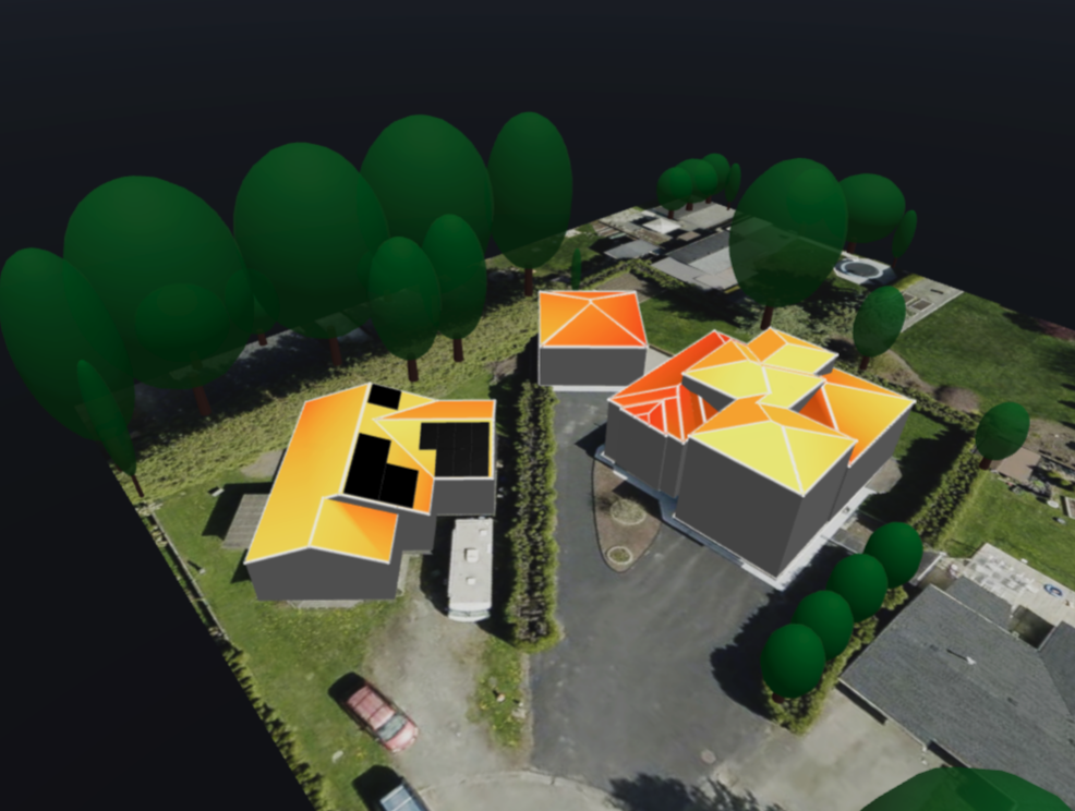 Roof design with panel layout